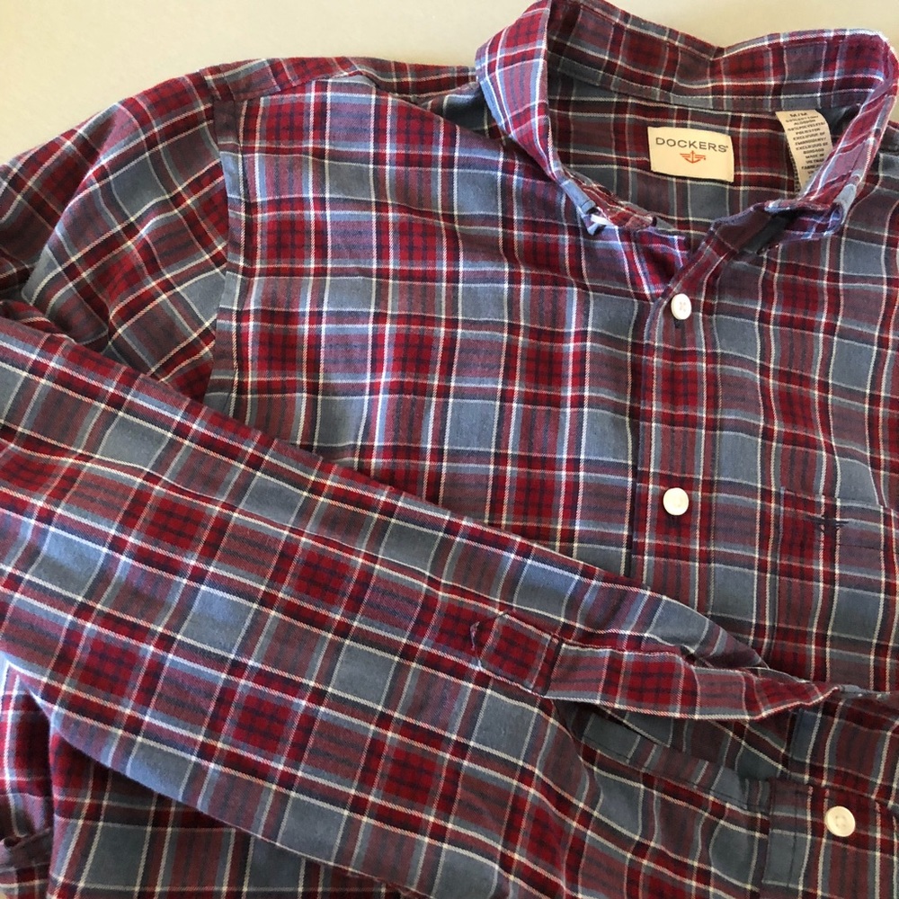 Plaid, red, western shirt